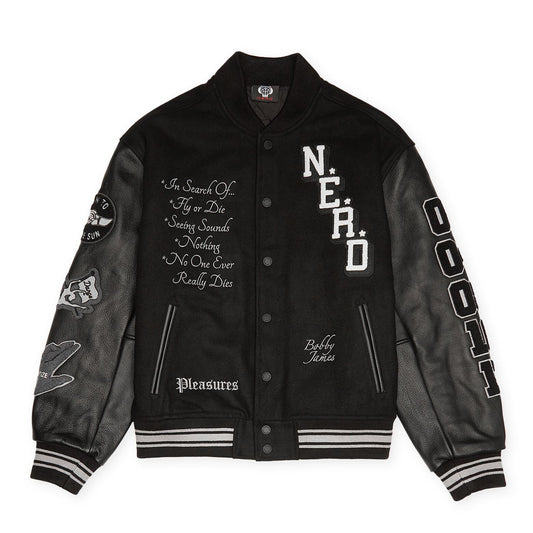 PLEASURE X NERD VARSITY BOMBA JACKET